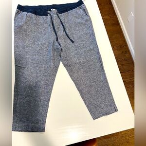 NWT Navy Linen-Blend Ankle Pant - Size 2X